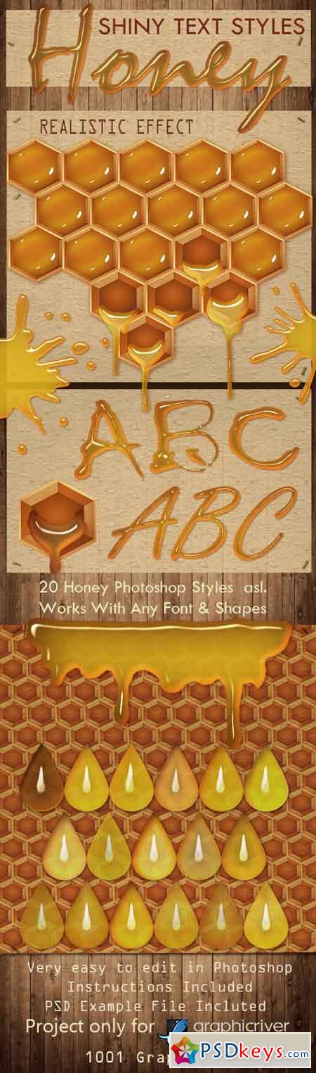 30 HoneyText Effect PS Styles asl.- Full Pack 20422546