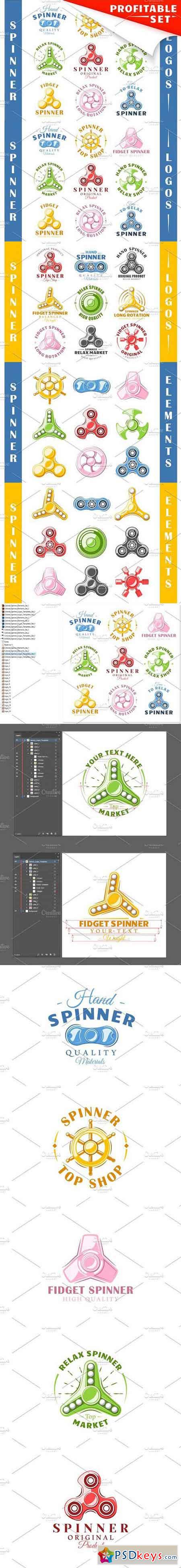 18 Colored Spinner Logos Templates 1663445