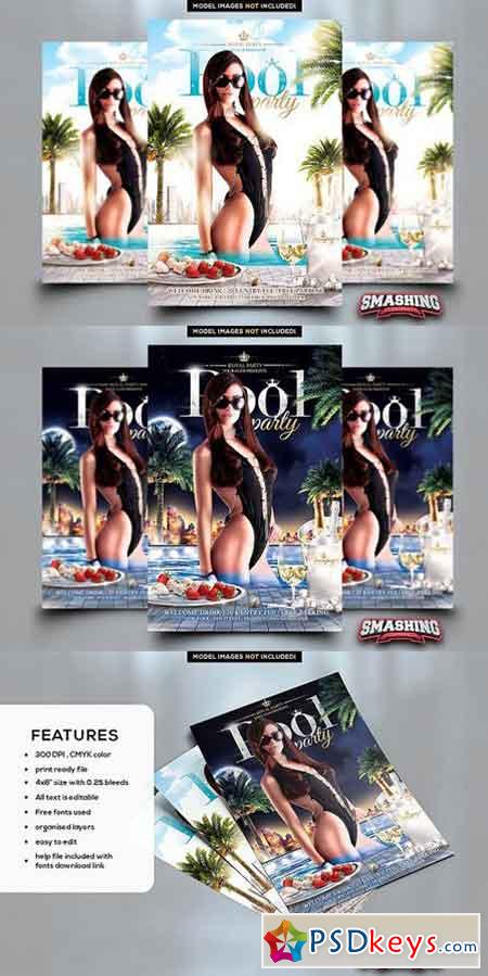 Royal Pool Party Flyer Template 1674720