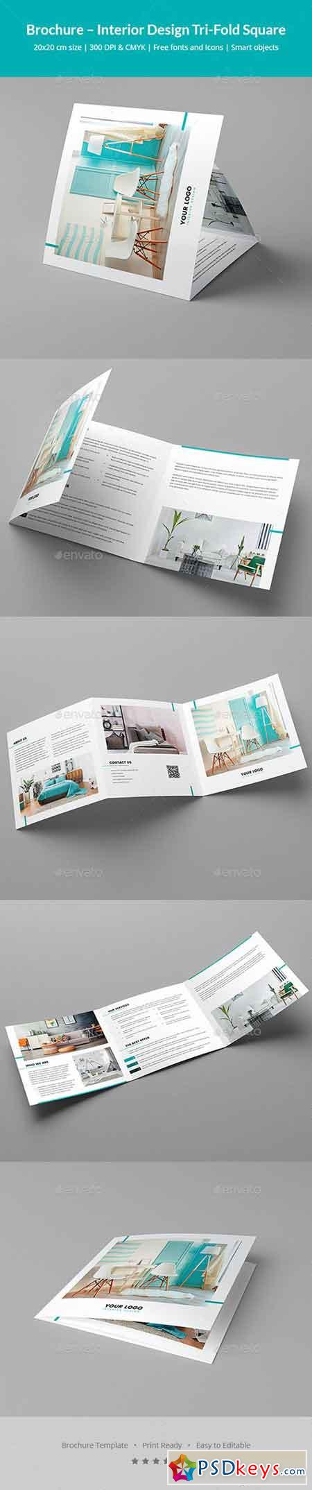 Brochure Interior Design Tri-Fold Square 20456605