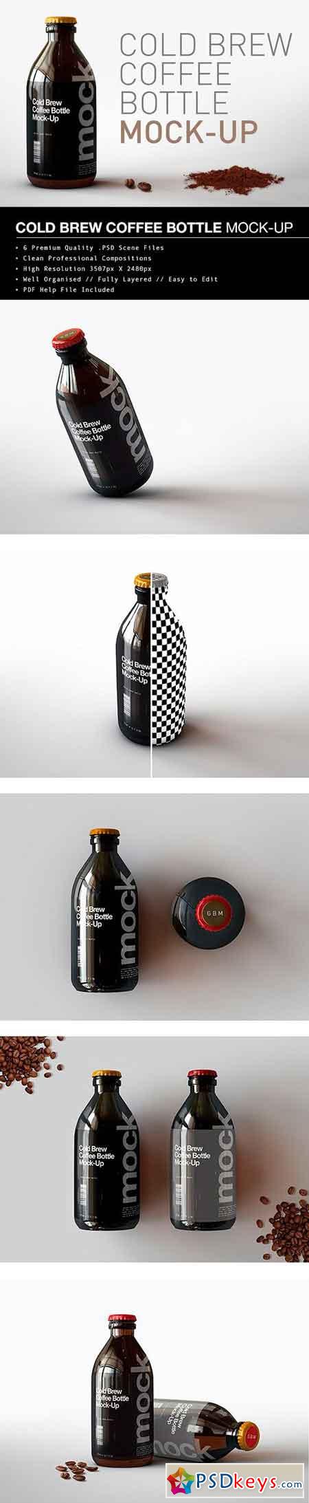 Download Cold Brew Coffee Bottle Mock-Up 1695956 » Free Download Photoshop Vector Stock image Via Torrent ...