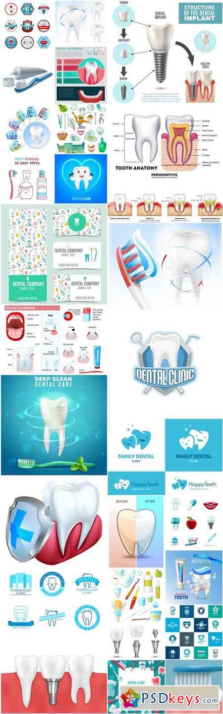 Concept Dental Clinic Design Elements - 30 Vector