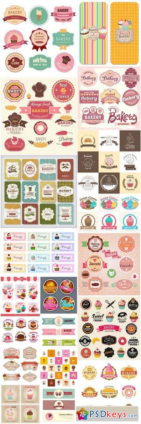 Sweet Bakery Label - 20 Vector