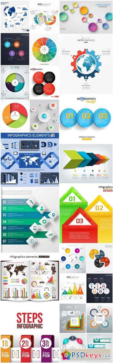 Infographics Design Elements #281 - 25 Vector