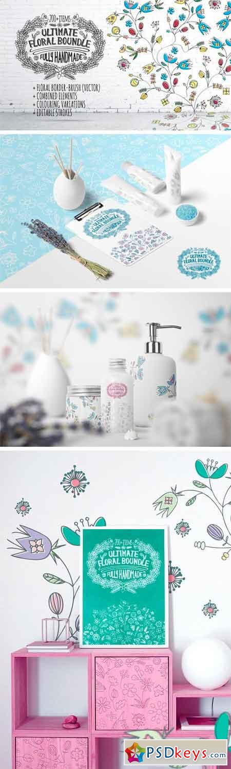 Hand-Drawn Vintage Floral DIY Kit 1696691