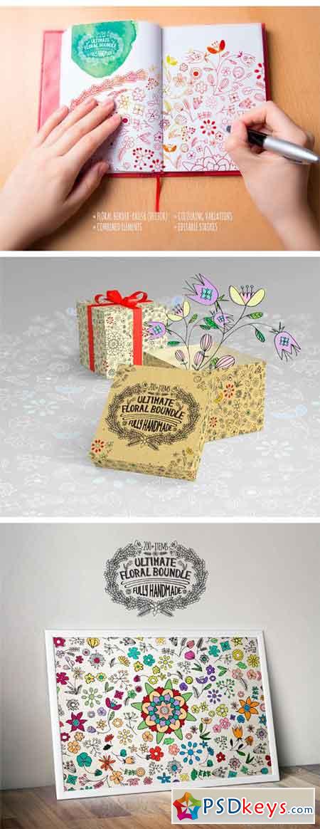 Hand-Drawn Vintage Floral DIY Kit 1696691