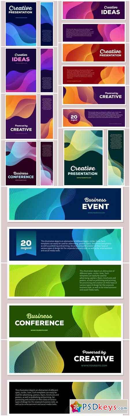 Colorful Abstract Composition Template - 11 Vector