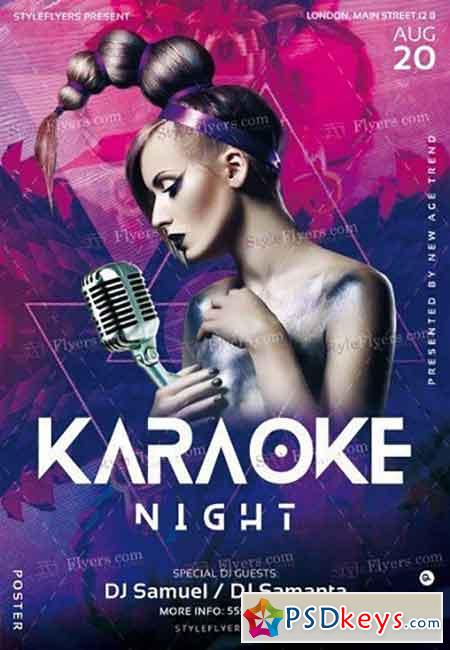 Karaoke V07 Night PSD Flyer Template
