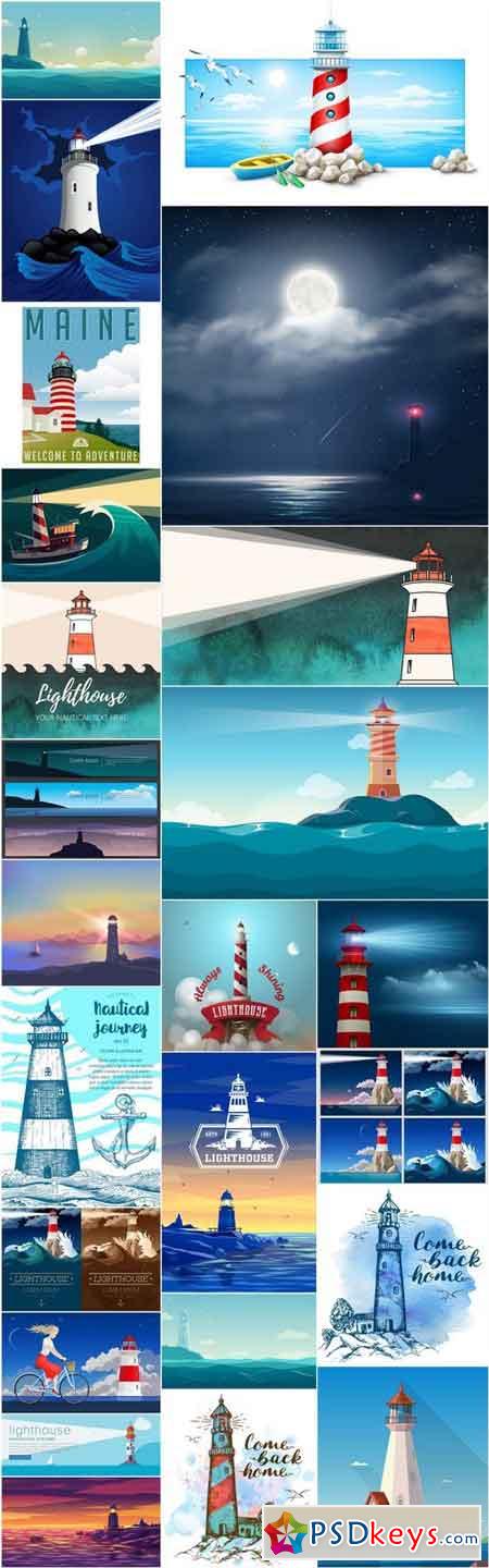 Lighthouse Collection - 25 Vector