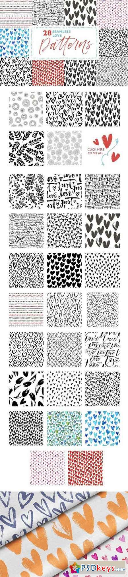 28 seamless love patterns. 1668115