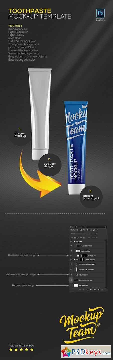 Toothpaste mock-up template 904559