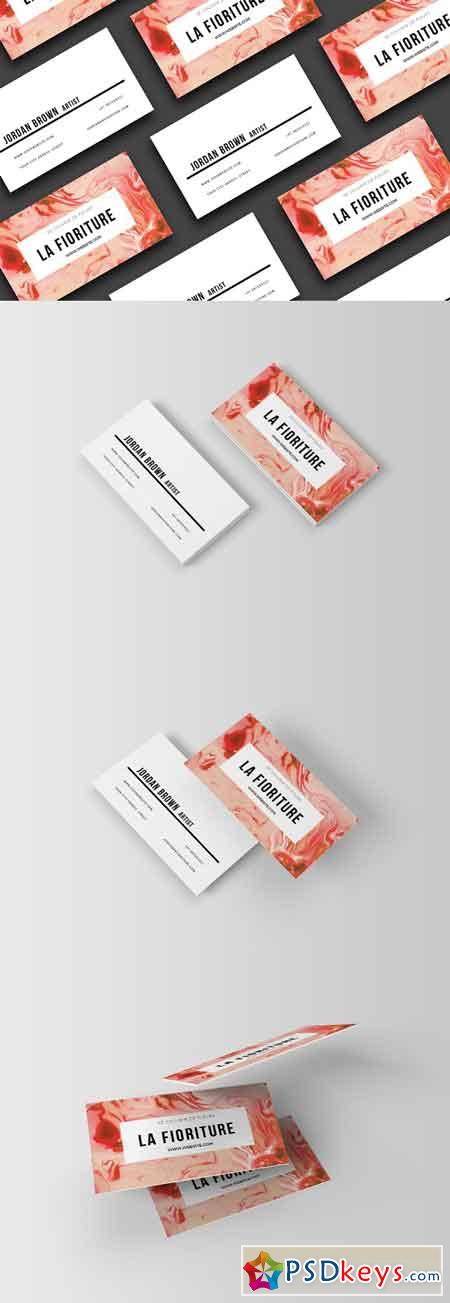 Marbled Business Card Template 1756486