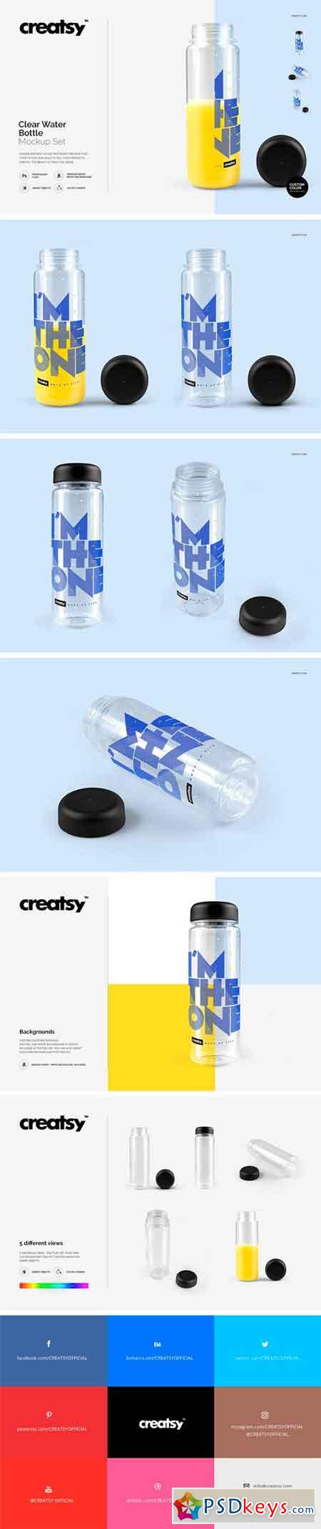 Clear Water Bottle Mockup Set 1757998