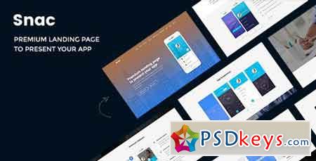 Snac - Premium Responsive App Landing Page PSD Template 20380691