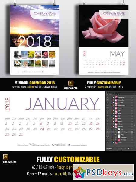 Minimal Calendar 2018 1738412