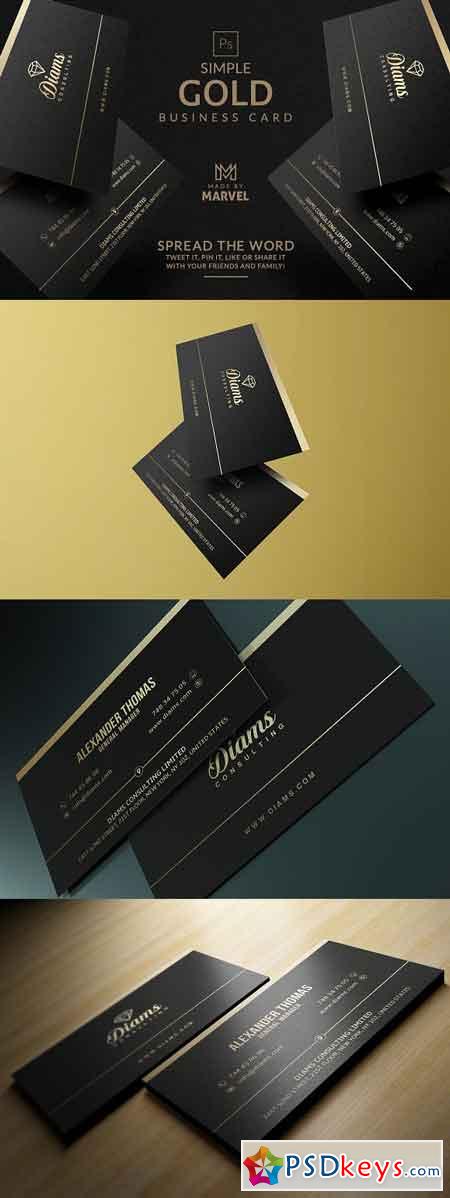 Simple Gold Business Card 1777067