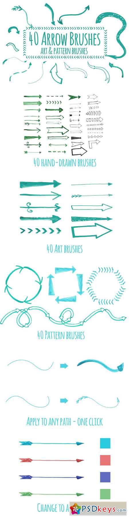 40 Hand-drawing arrow brushes 1755817