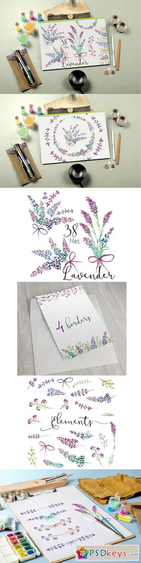 Lavender watercolor clipart flower 1738068