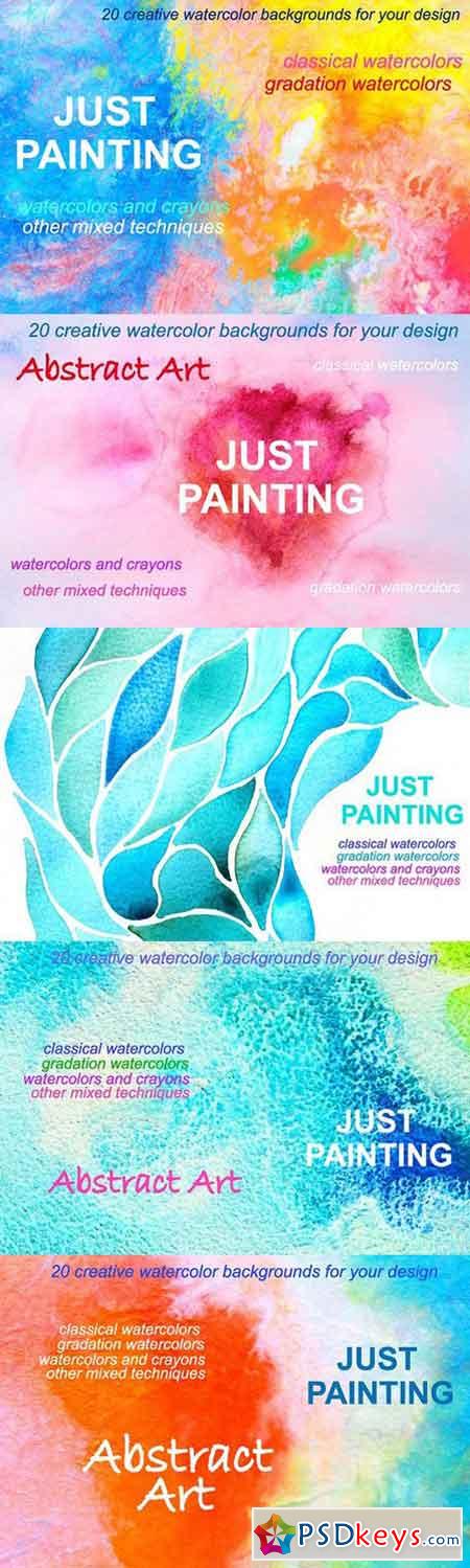 20 Abstract Watercolor Backgrounds 1711227