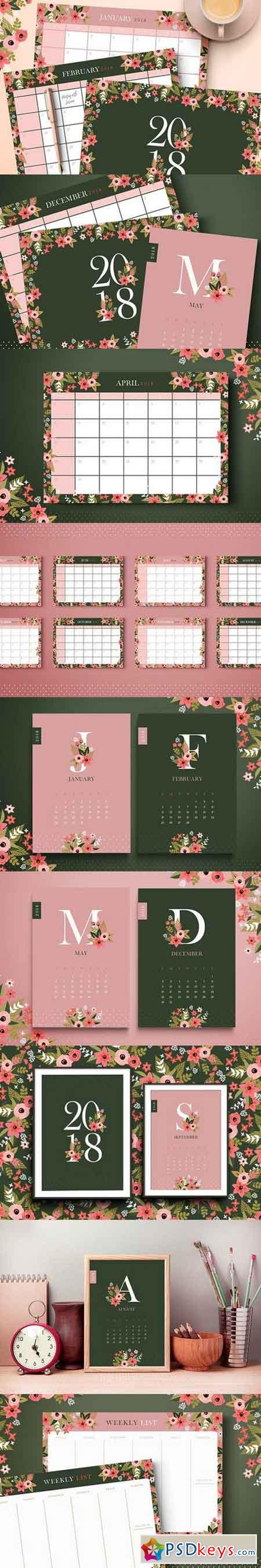 2018 Floral Calendar & Planners 1711242