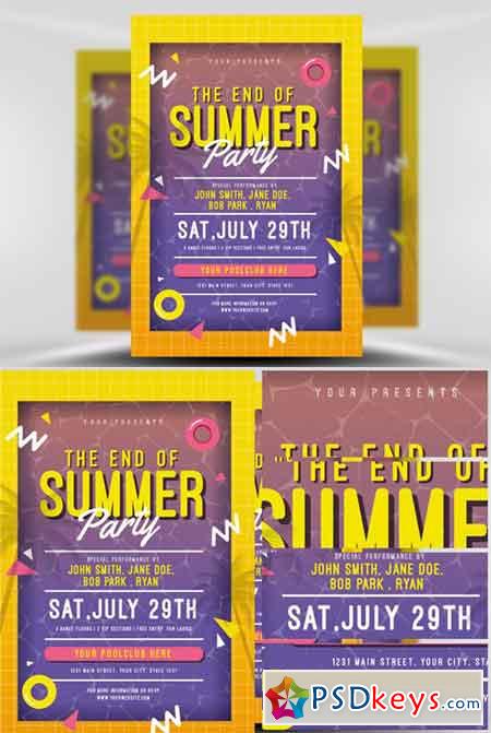 End of Summer Pool Party Flyer Template