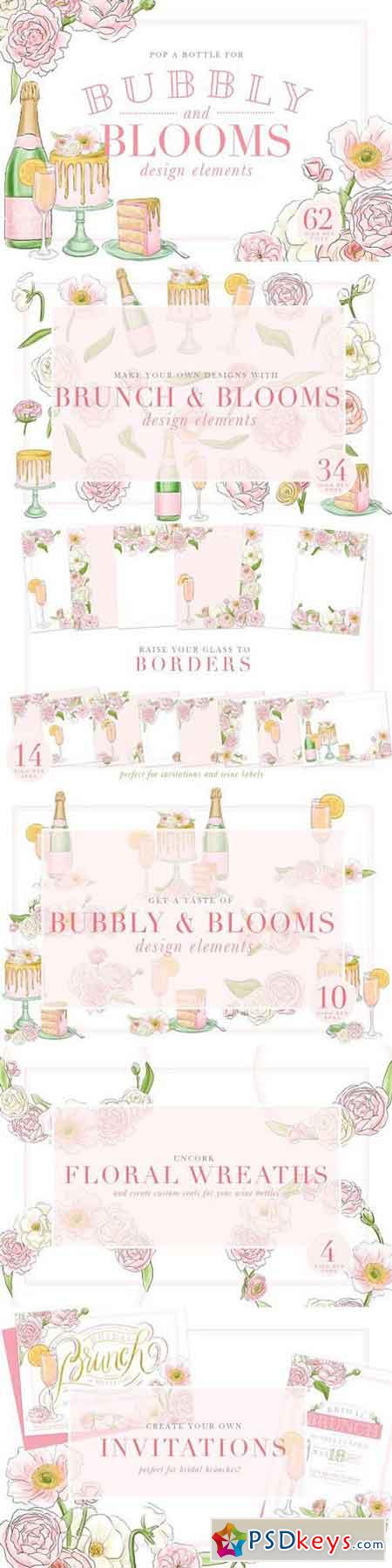 Bubbly and Blooms Design Elements 1741884