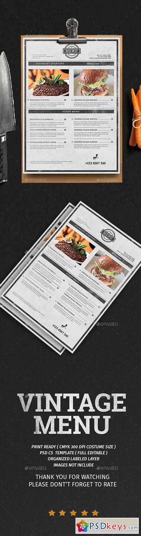 Vintage Menu Flyer 19742389