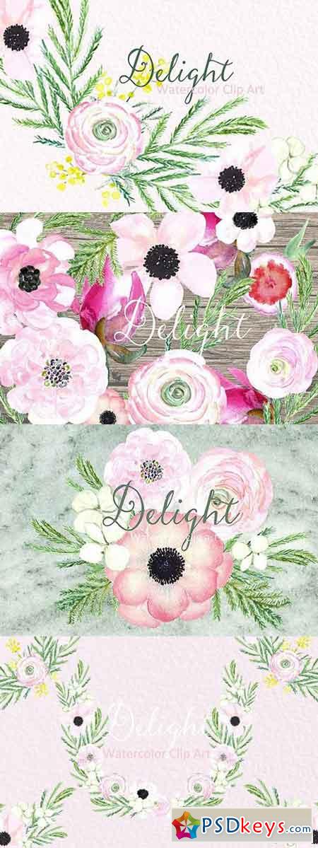 Spring flowers Delight. Clipart 515811