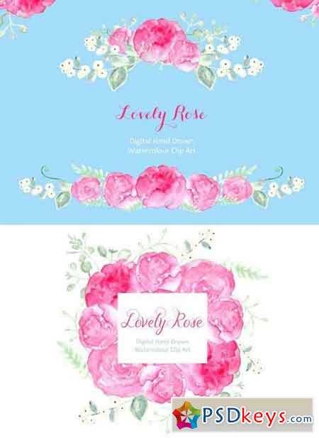 Lovely Roses watercolor clip art 238727