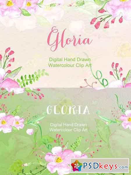 Gloria soft Watercolor Clip Art 251820