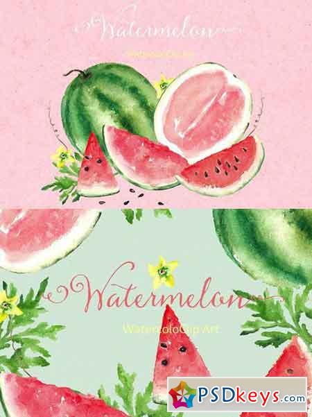Watermelon watercolor clip art 295210