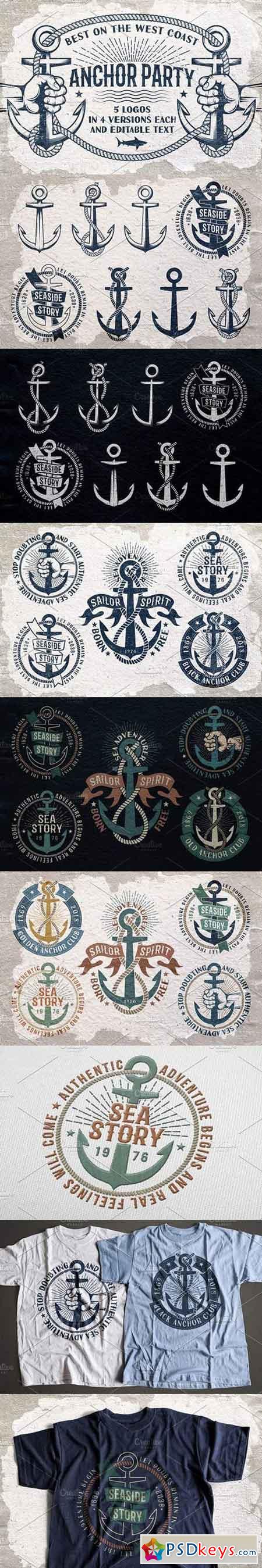 Anchor nautical logos 1758564