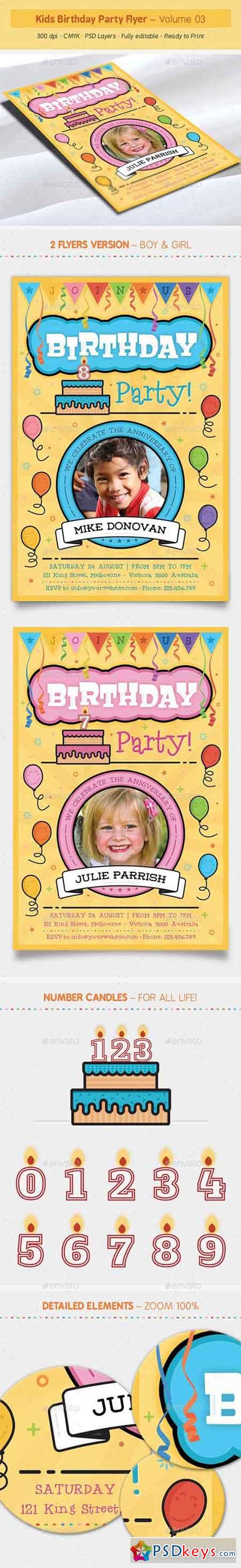 Kids Birthday Party Flyer - Volume 03 19340679