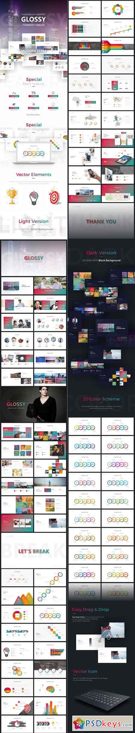 Glossy PowerPoint Template 19873464