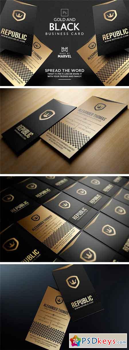 Gold And Black Business Card 1770983