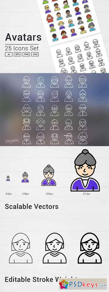Avatars People Icons Set 1282405