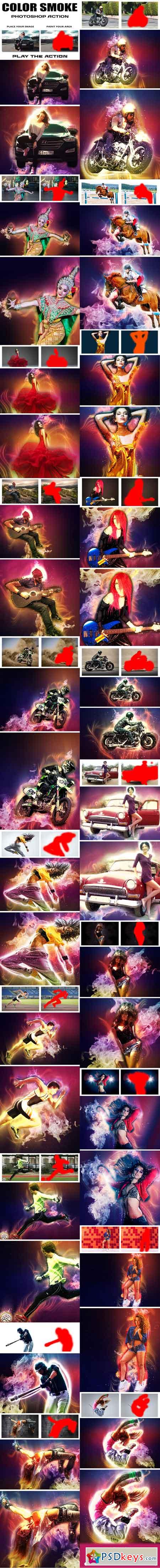 Color Smoke Photoshop Action 20507852