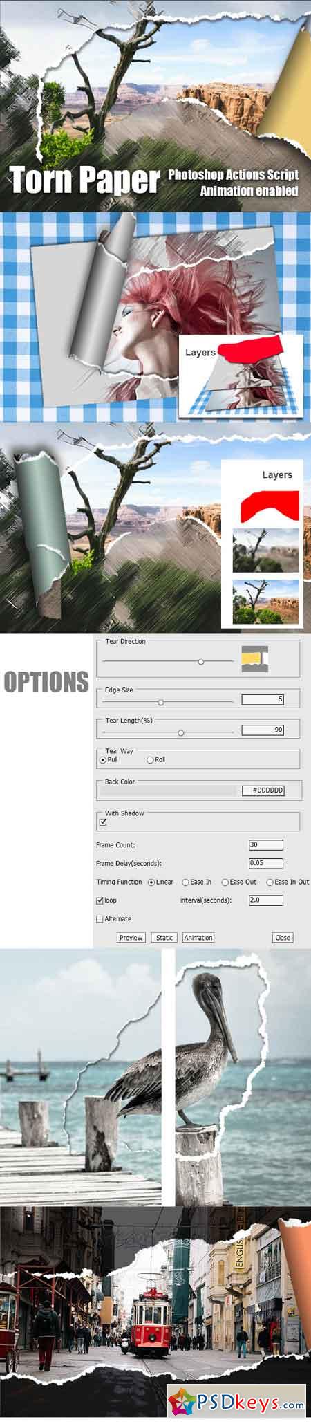 Torn Paper Animation Photoshop Add-on 20572901