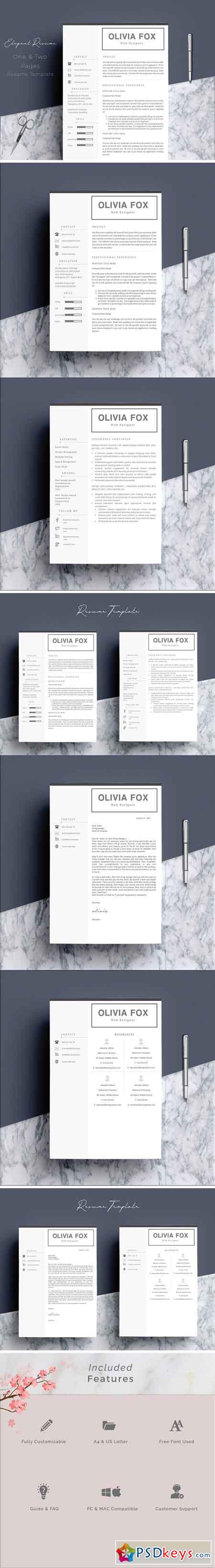 Resume Template 4 pages Elegant 1789046