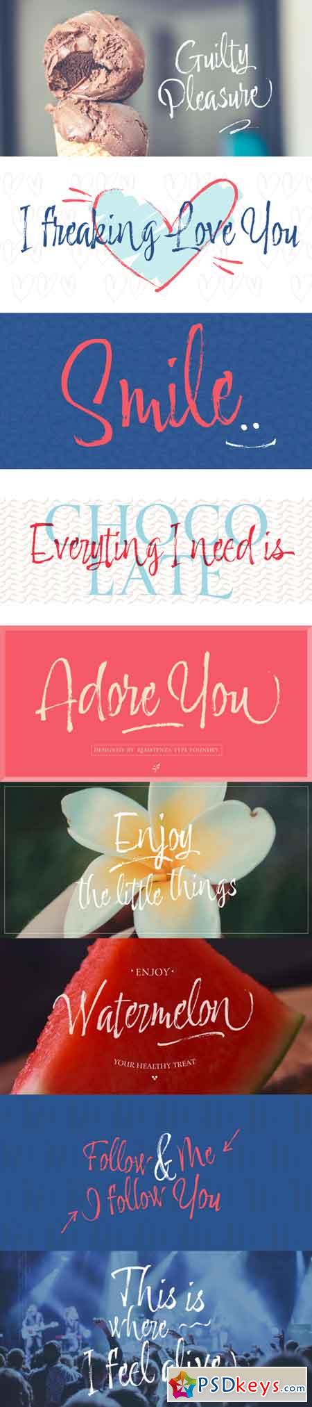 Adore You Font Family - 3 Fonts $99