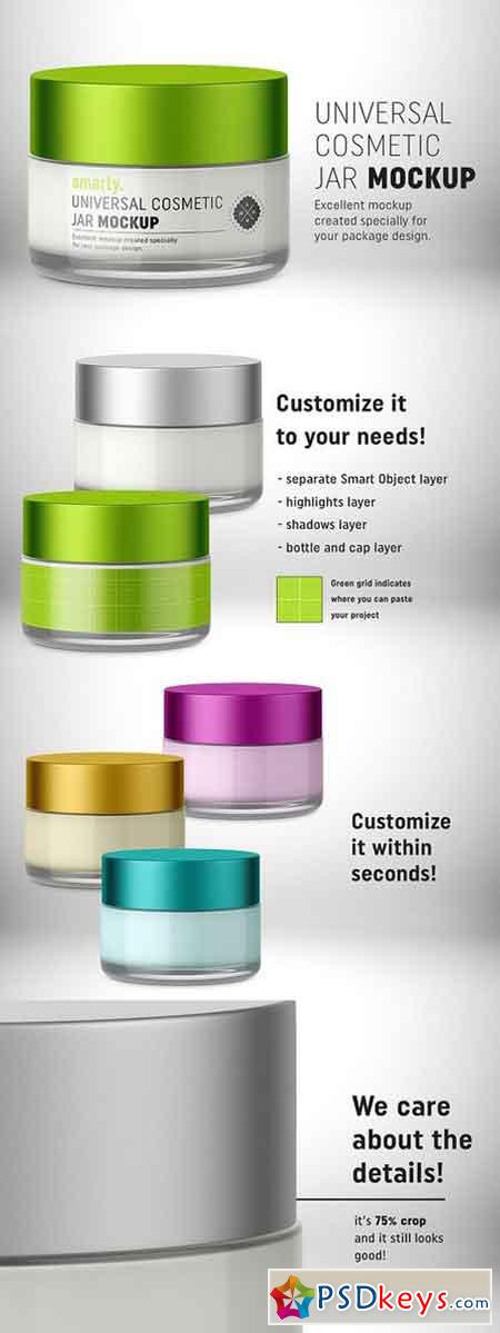 Glass Cosmetic Jar Mockup 1782767 » Free Download Photoshop Vector