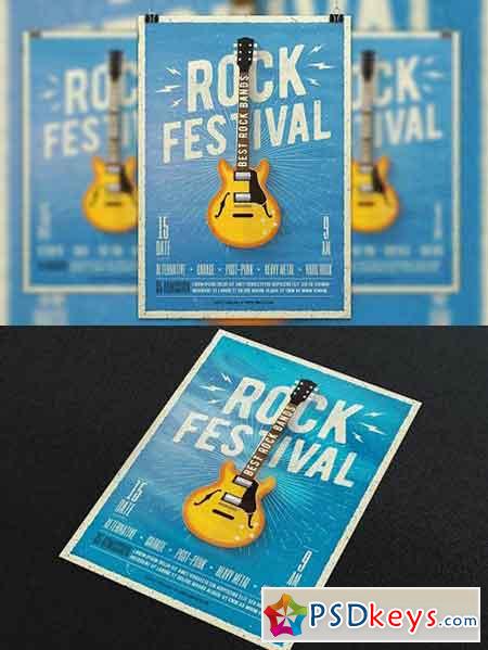 Rock Festival Poster Flyer template. 1793232