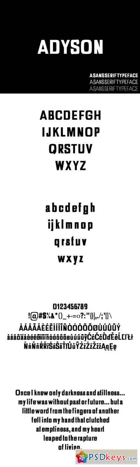Adyson A Sans Serif Typeface 1782805