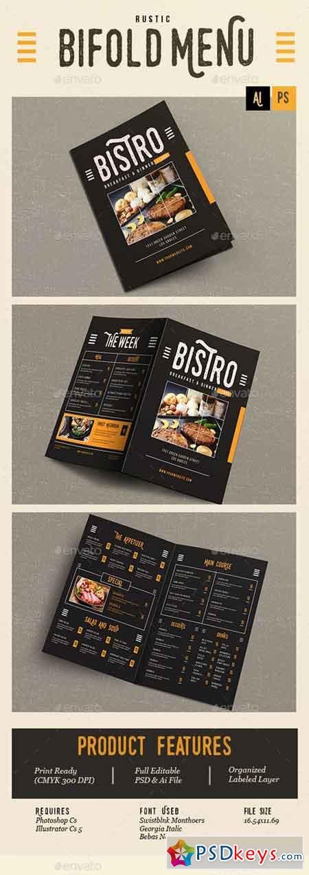 Rustic Bifold Restaurant Menu 14351990
