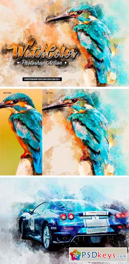Water Color Photoshop Action v.2 1805990