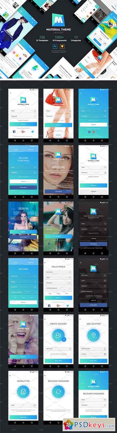 Material Theme UX UI Kit 1781595