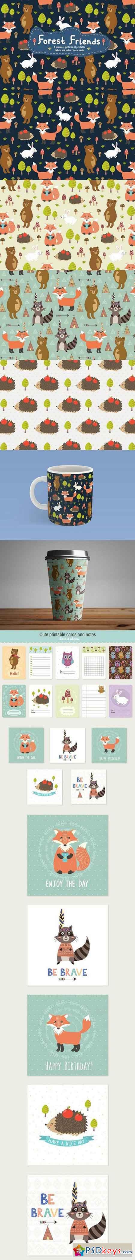 Forest Friends patterns & cards 966205