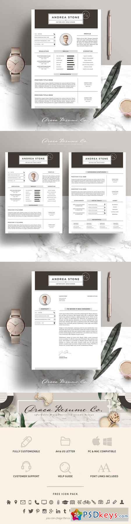 Resume Template 3 Page Pack AS 1825112