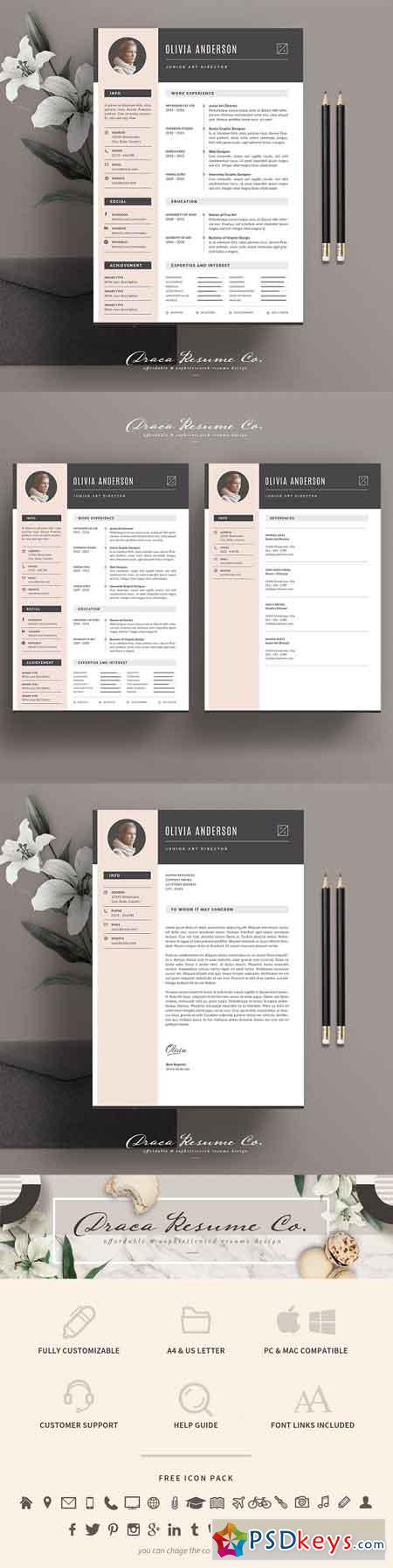 Resume Template 3 Pages Pack OA 1846649