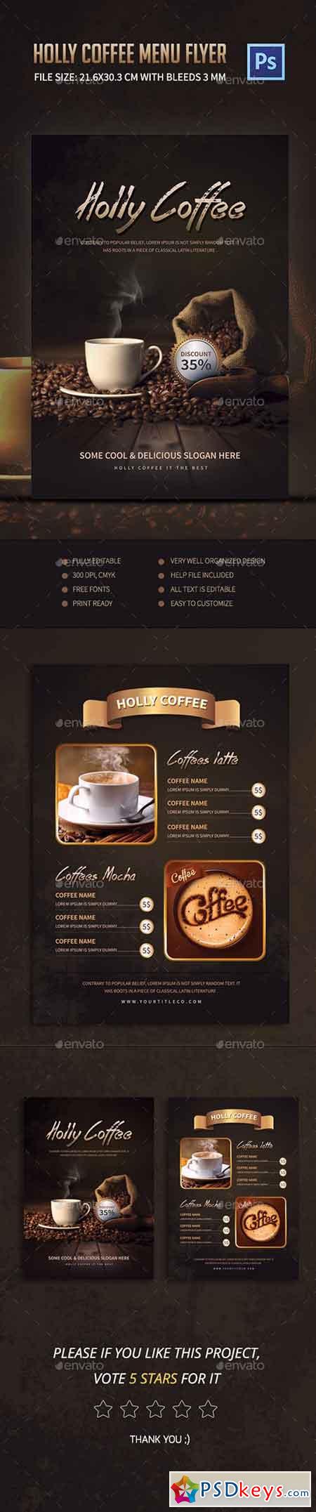Holly Coffee Menu Flyer 12070995